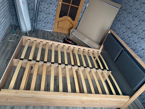 Двуспальная кровать Клауд 160х200 парящая дуб крафт золотой / антрацит фото покупателя 597