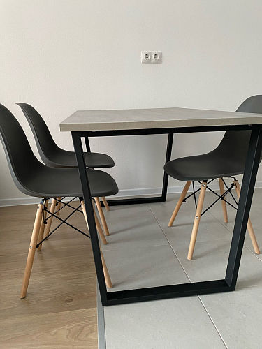 Стол Лота Лофт 140 25 мм черный матовый / бетон фото покупателя 415