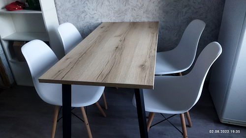 Стол Тринити Лофт 120 32 мм бетон / черный матовый фото покупателя 264