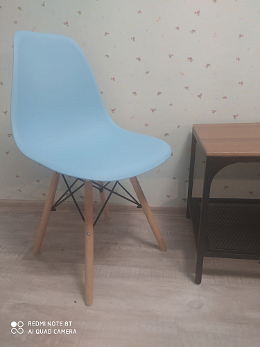 Пластиковый стул Eames PC-015 серо-голубой / дерево фото покупателя 102