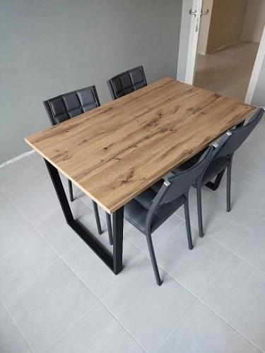 Стол Лота Лофт 140 25 мм черный матовый / бетон фото покупателя 595