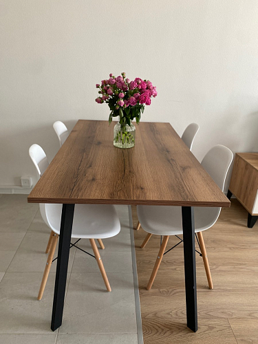 Стол Тринити Лофт 120 32 мм дуб галифакс табако / черный матовый фото покупателя 186