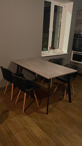 Стол Тринити Лофт 120 32 мм дуб галифакс табако / черный матовый фото покупателя 312