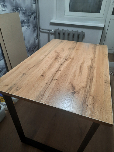 Деревянный стол Лота Лофт 140х80 черный матовый / бетон светлый фото покупателя 315