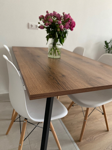 Стол Тринити Лофт 120 32 мм дуб галифакс табако / черный матовый фото покупателя 357