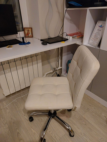 Компьютерное кресло Fiesta флок молочный 4 фото покупателя 7