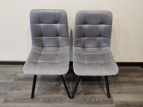 Стул на металлокаркасе Чилли К светло-серый велюр / черный каркас фото покупателя 723