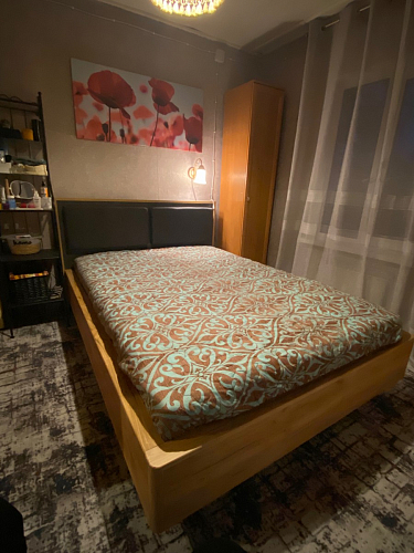 Двуспальная кровать Клауд 160х200 парящая дуб крафт золотой / антрацит фото покупателя 336