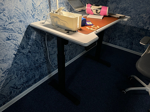 Компьютерный стол Маркос с механизмом подъема 120х75х75 черный / кантри орех фото покупателя 8