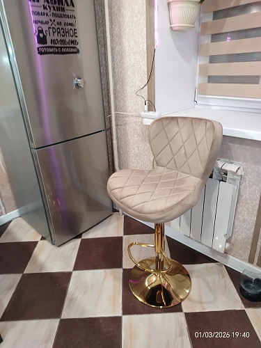 Барный стул Porch dark beige / chrome фото покупателя 13