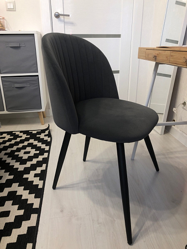 Стул на металлокаркасе Gabi 1 темно-серый / черный фото покупателя 20