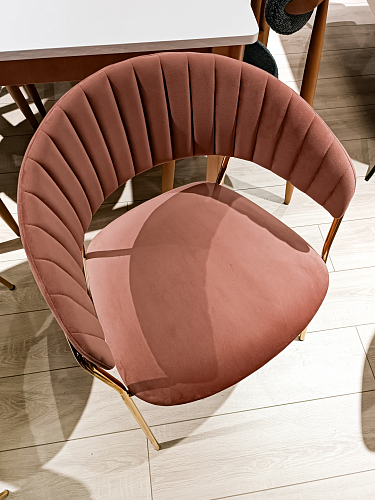 Кресло Turin пудровый / золото из шоурума 2