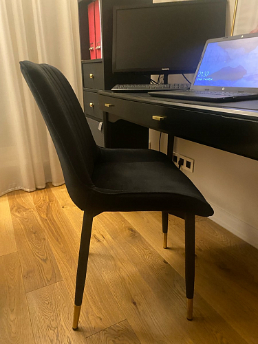 Стул на металлокаркасе Seda 1 green / gold / black фото покупателя 57