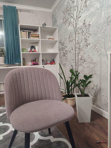 Стул на металлокаркасе Gabi 1 light purple / black / gold фото покупателя 68