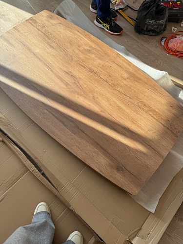 Стол на тумбе Эудес дуб галифакс табак / черный фото покупателя 3