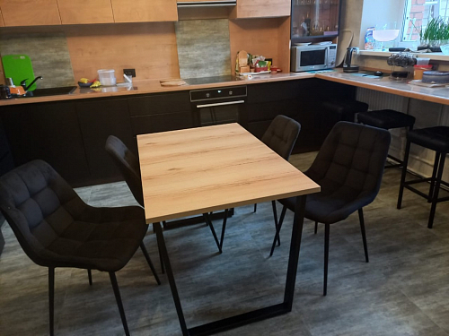 Деревянный стол Лота Лофт 140х80 черный матовый / бетон светлый фото покупателя 540