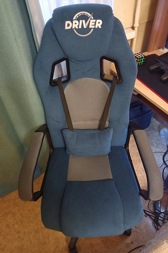 Компьютерное кресло Driver/Драйвер кожзам черный / ткань черный фото покупателя 116