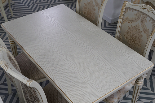 Деревянный стол Леджер слоновая кость / патина золото из шоурума 3