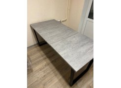 Деревянный стол Лота Лофт 120(160)х75 черный матовый / бетон светлый фото покупателя 167