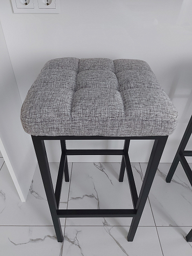 Барный стул Лофт ткань канди грей / черный матовый фото покупателя 316