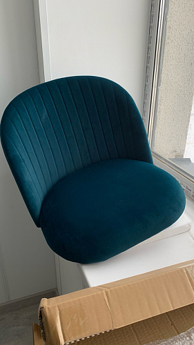 Стул на металлокаркасе Gabi 1 light blue / black / gold фото покупателя 337