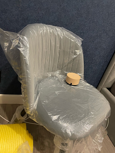 Стул на металлокаркасе Gabi 1 light blue / black / gold фото покупателя 526