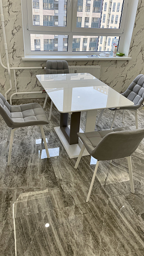 Стол на тумбе Санса 120 камень светлый / камень темный фото покупателя 1