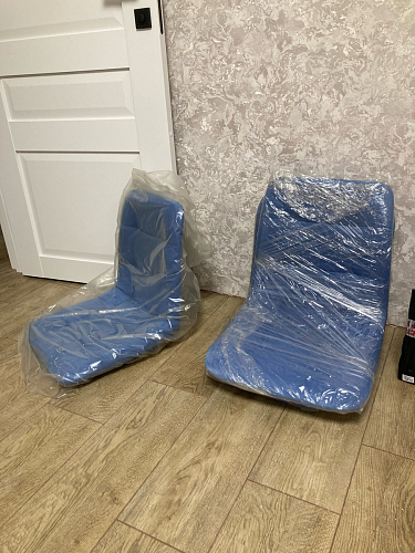 Стул на металлокаркасе Чилли синяя ткань / белый фото покупателя 577