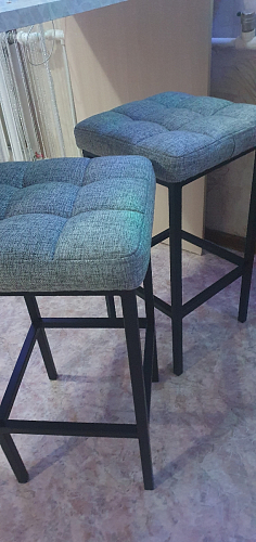 Барный стул Лофт микровелюр катания блэк / черный матовый фото покупателя 152