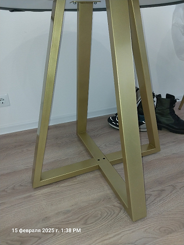 Стеклянный стол Норфолк d100 белый мрамор / черный фото покупателя 15