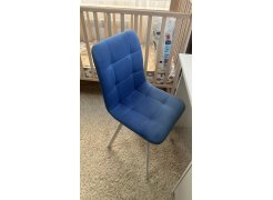 Стул на металлокаркасе Чилли синяя ткань / белый фото покупателя 259