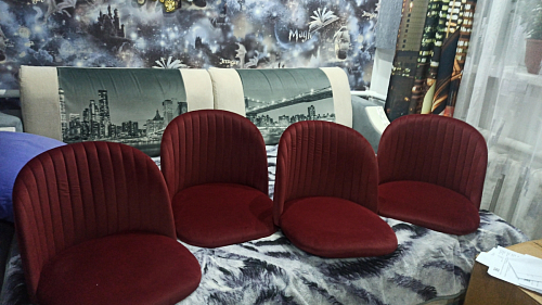 Стул на металлокаркасе Gabi 1 light blue / black / gold фото покупателя 112