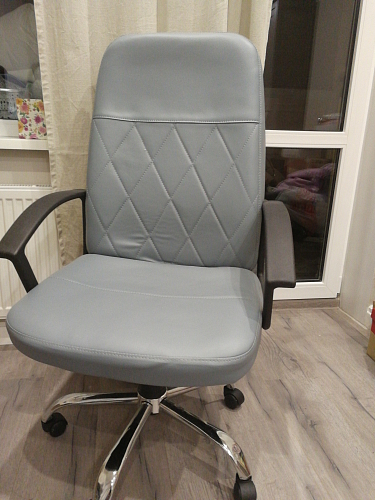 Компьютерное кресло Vinsent серо-голубое фото покупателя 3