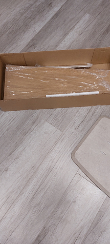 Стол на тумбе Петир 120(160)х80х75 белая шагрень / дуб с пилением фото покупателя 9