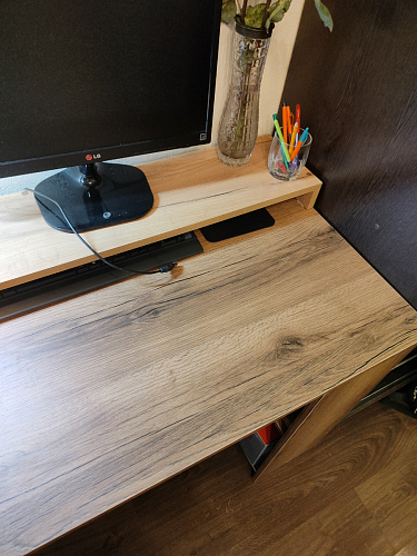 Письменный стол Битти Лофт 116х60х75 дуб делано светлый / белый матовый фото покупателя 118