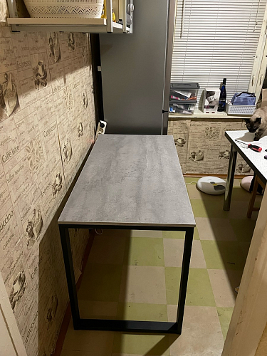 Письменный стол Битти Лофт 116х60х75 дуб вотан / белый матовый фото покупателя 25