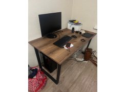 Деревянный стол Лота Лофт 120(160)х75 черный матовый / бетон светлый фото покупателя 842