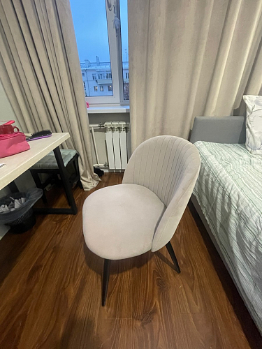 Стул на металлокаркасе Gabi dark beige / black / silver фото покупателя 91