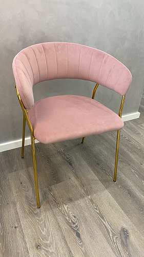 Стул на металлокаркасе Kamelia зеленый / золото фото покупателя 73