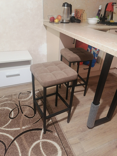 Барный стул Лофт ткань канди грей / черный матовый фото покупателя 100