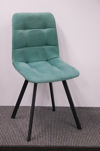 Стул на металлокаркасе Чилли К светло-серый велюр / черный каркас из шоурума 3