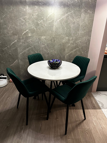 Стул на металлокаркасе Седа 360 К латте (velutto 08) / белый фото покупателя 31