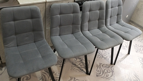 Стул на металлокаркасе Чилли К черный / зеленый фото покупателя 312