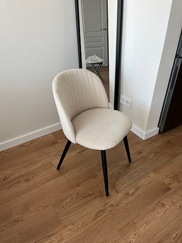 Стул на металлокаркасе Gabi dark beige / black / silver фото покупателя 451