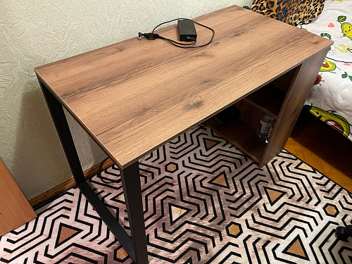 Письменный стол Битти Лофт 116х60х75 дуб вотан / белый матовый фото покупателя 25