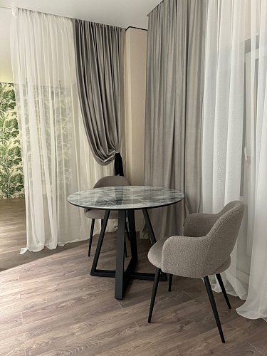 Стеклянный стол Норфолк 100 золото фото покупателя 57