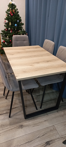 Стол Лота Лофт 140 25 мм черный матовый / бетон фото покупателя 190