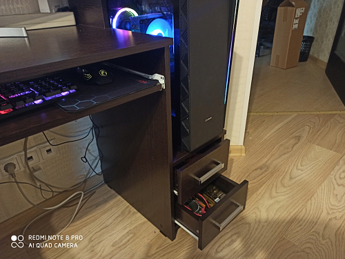 Стол компьютерный Джаз-24 правый белый фото покупателя 53