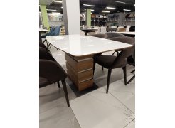 Стол на тумбе Фернан белый / орех кантри из шоурума 4