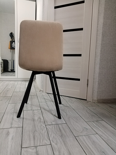 Стул на металлокаркасе Чилли К светло-серый велюр / черный каркас фото покупателя 281